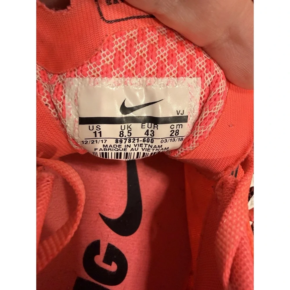 Nike Zoom Fly Racing Women 11 Neon Orange Black White Mesh Lightweight Sneaker